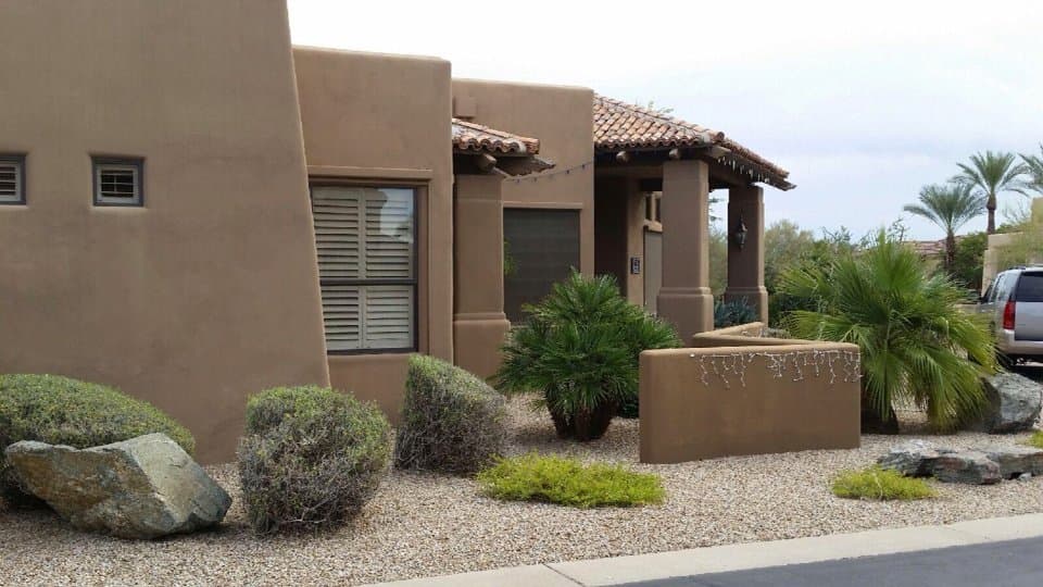 A Scottsdale home with clean, sparkling windows after service by Arizona Window Washers